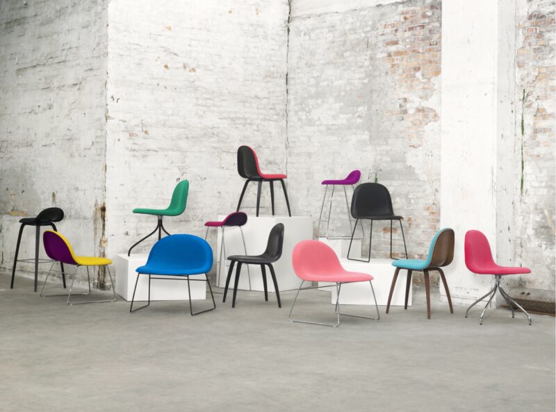 Boris Berlin. GUBI. The GUBI / 3-D chair is the first industrial product based on an innovative technique of 3-D veneer moulding.